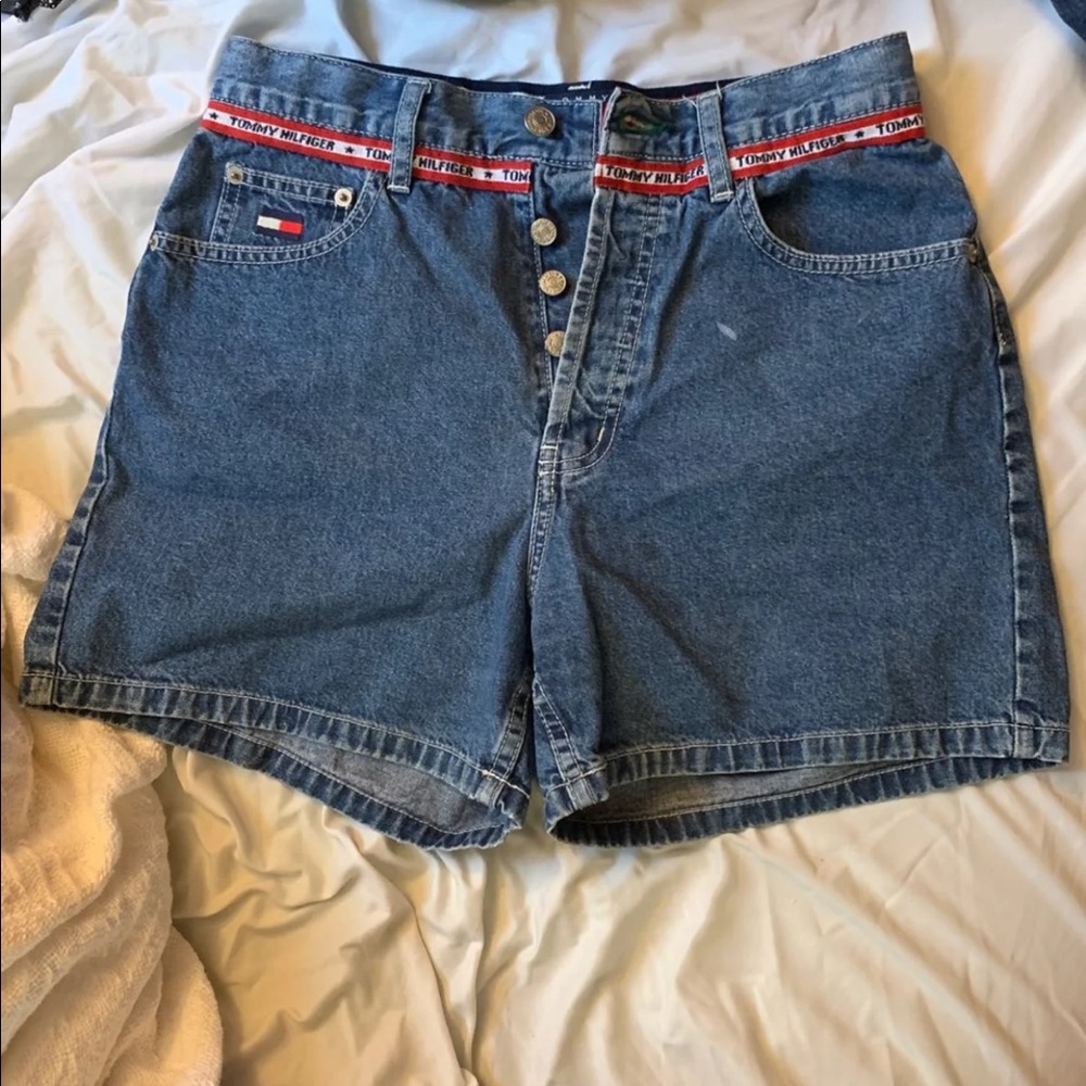 Tommy Hilfiger high waste denim shorts